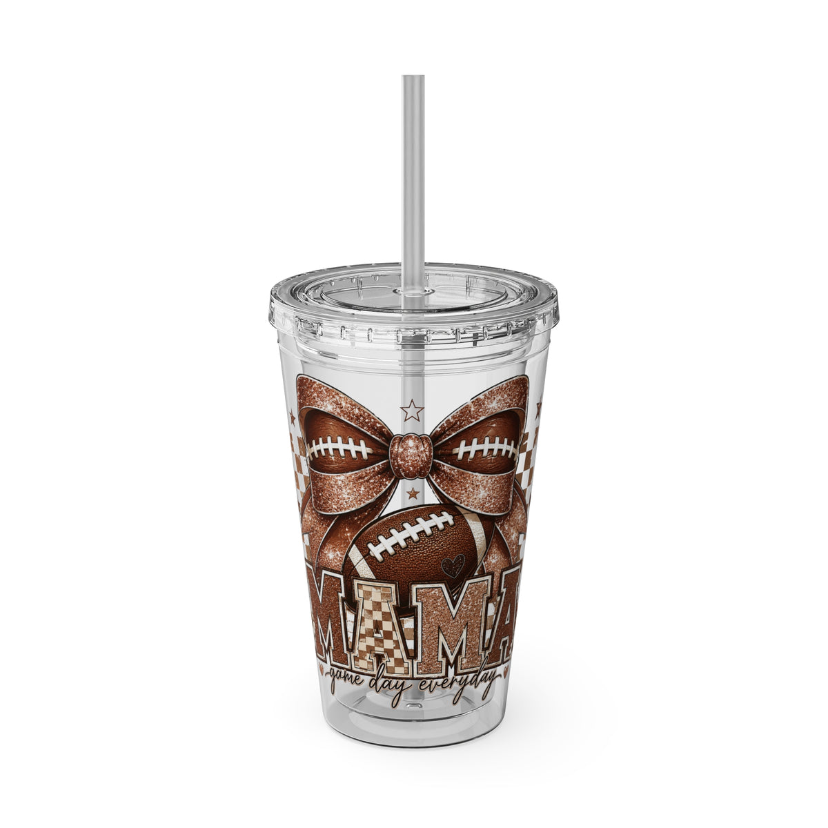 Football Mama 16oz Tumbler with Straw