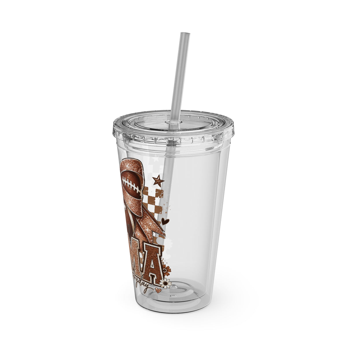 Football Mama 16oz Tumbler with Straw