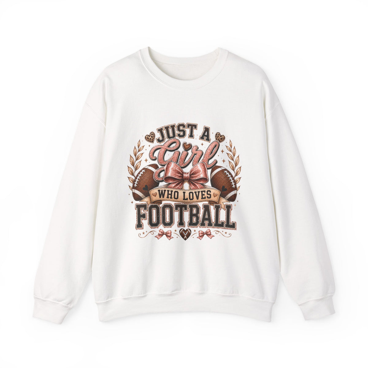 Crewneck Sweatshirt — "Just a Girl Who Loves Football" Graphic