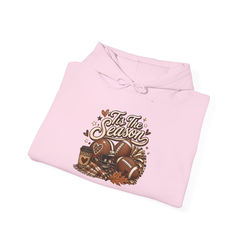 Hoodie — "Tis The Season" Cozy Autumn Football & Pumpkin Hoodie