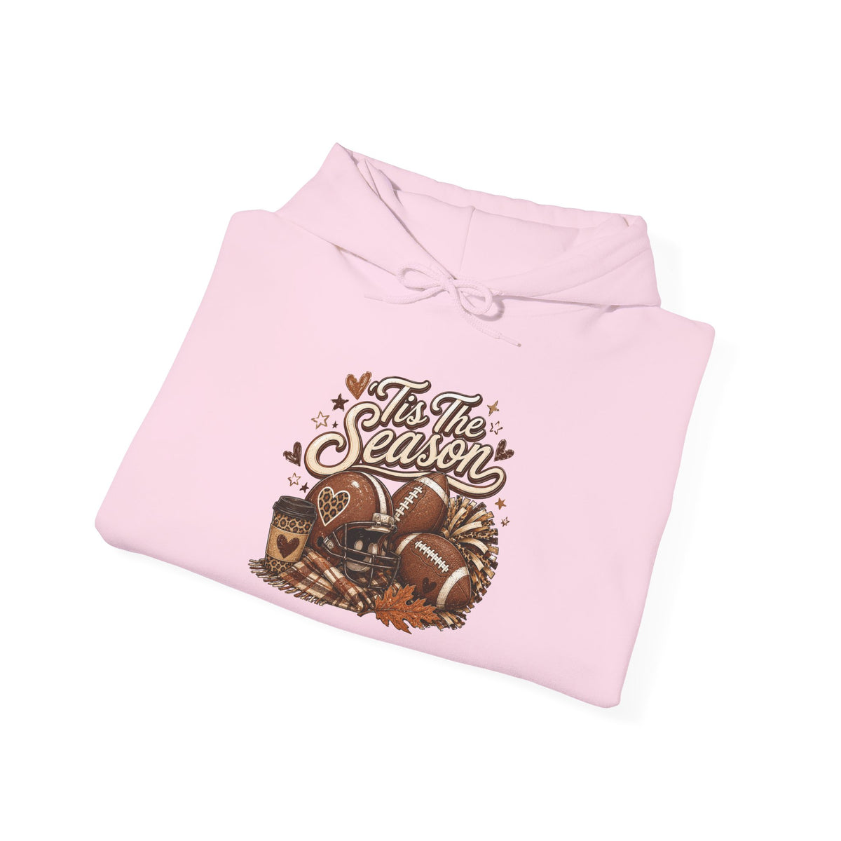Hoodie — "Tis The Season" Cozy Autumn Football & Pumpkin Hoodie