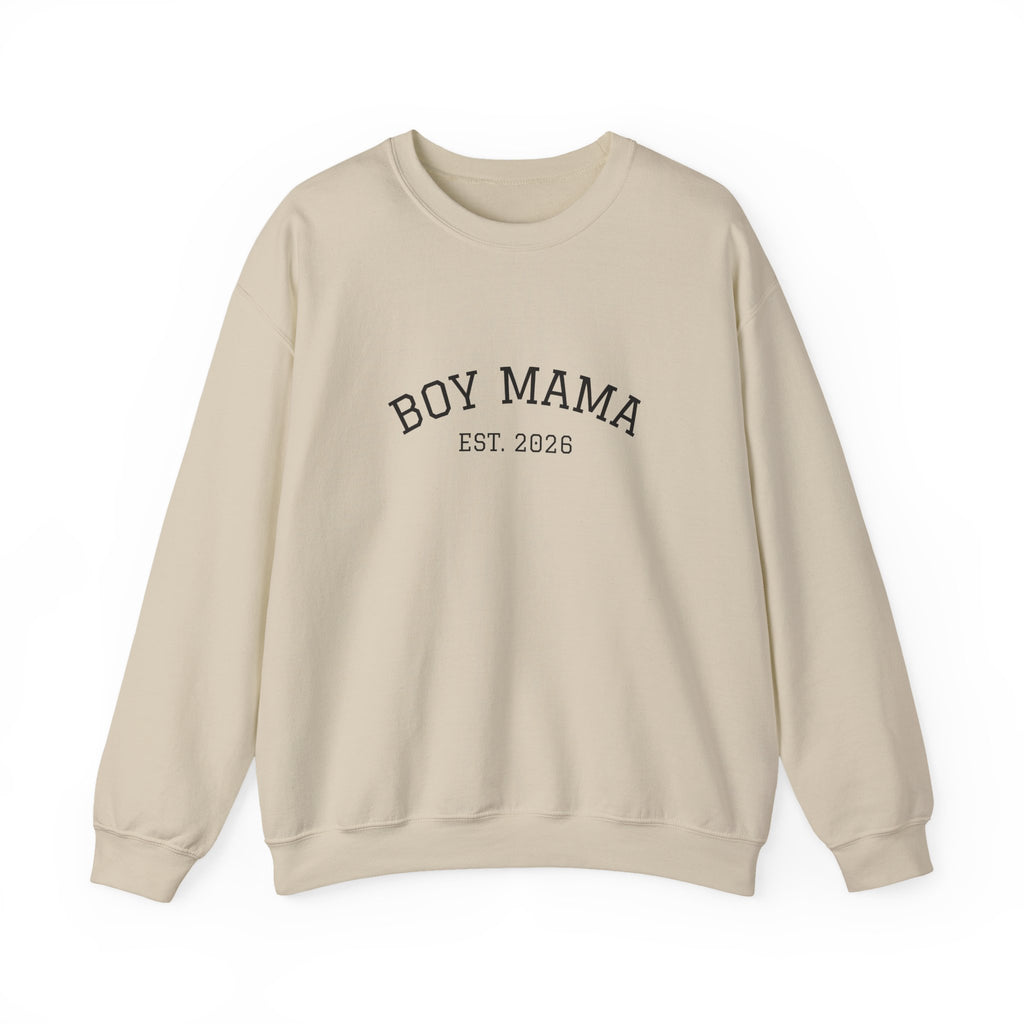 Boy Mama Crewneck Sweatshirt – Est. 2026 Mom Pullover