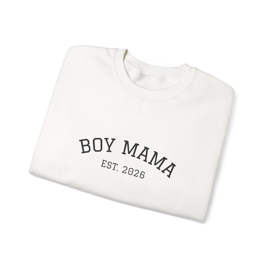 Boy Mama Crewneck Sweatshirt – Est. 2026 Mom Pullover