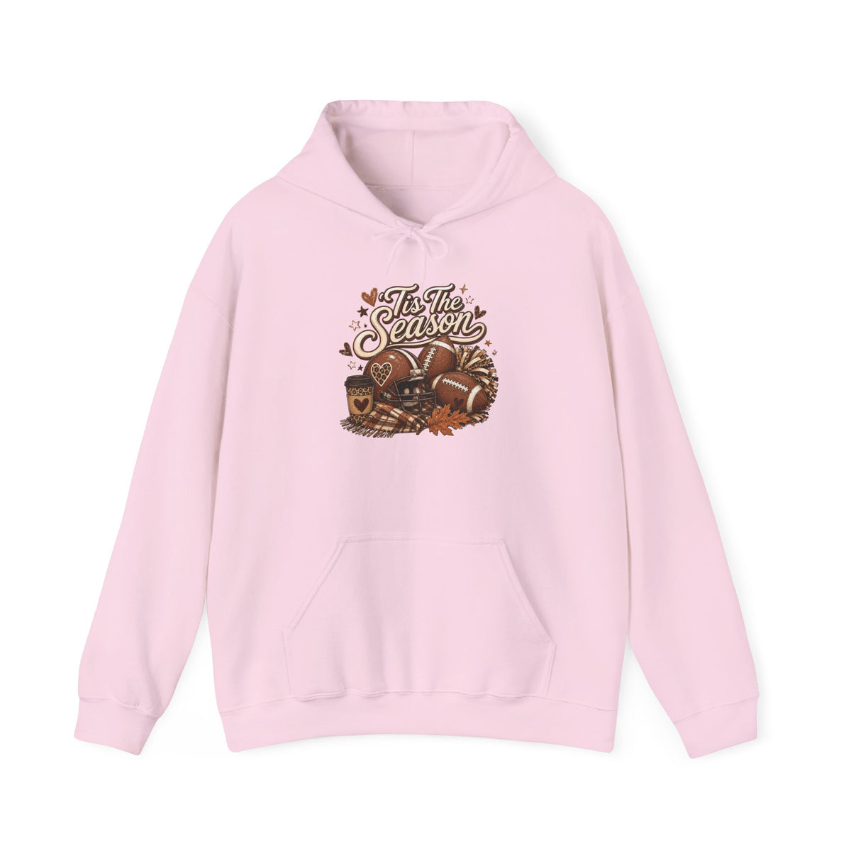 Hoodie — "Tis The Season" Cozy Autumn Football & Pumpkin Hoodie