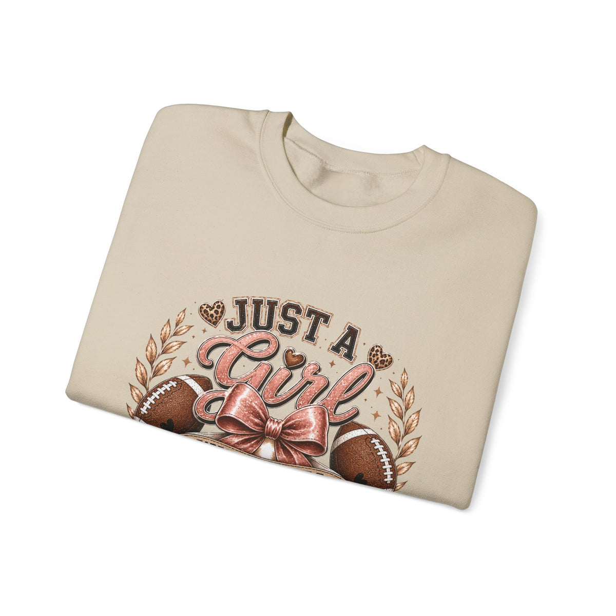 Crewneck Sweatshirt — "Just a Girl Who Loves Football" Graphic