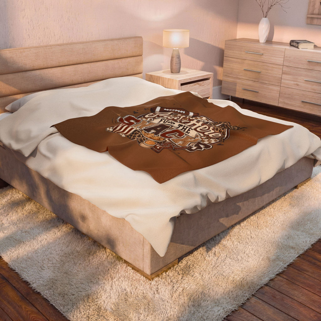 Just Here for the Snacks Velveteen Plush Blanket