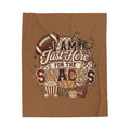 Just Here for the Snacks Velveteen Plush Blanket