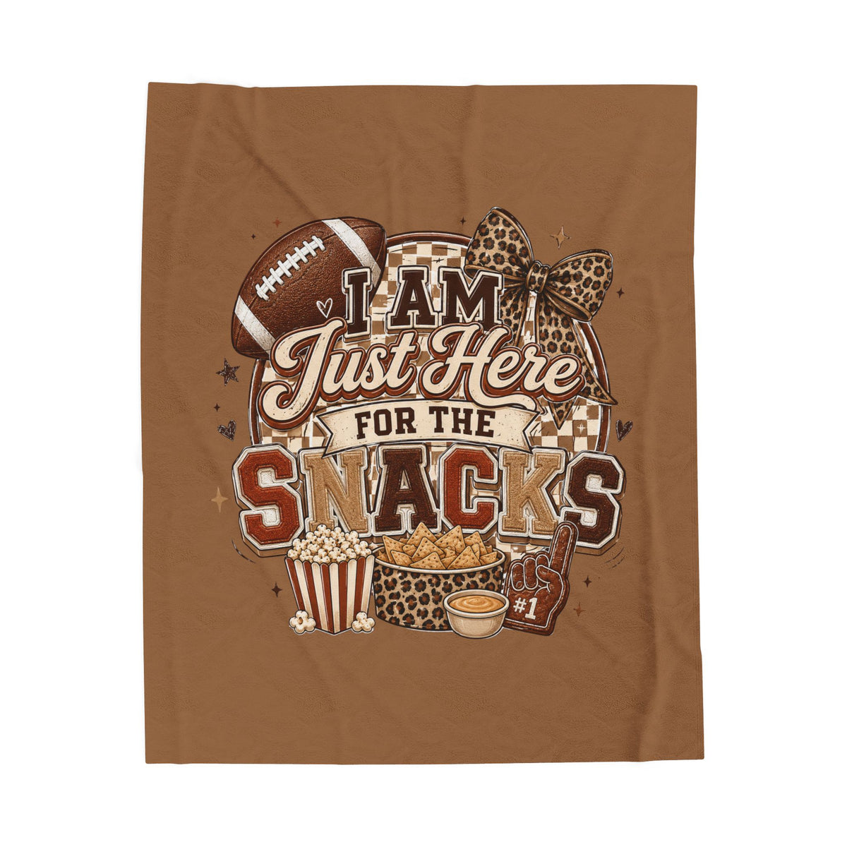Just Here for the Snacks Velveteen Plush Blanket