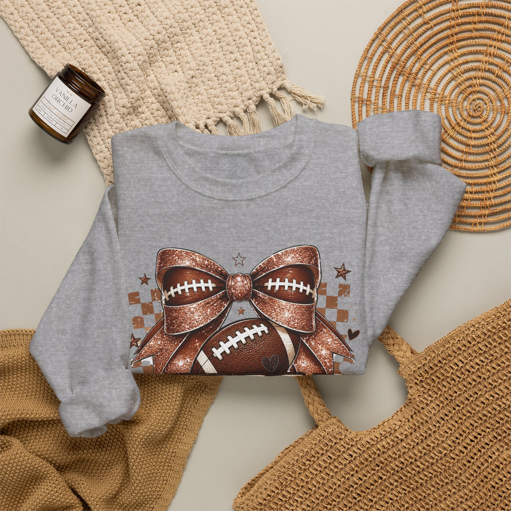 Mama Football Crewneck Sweatshirt — "Mama Game Day" Cozy Mom Football Tee