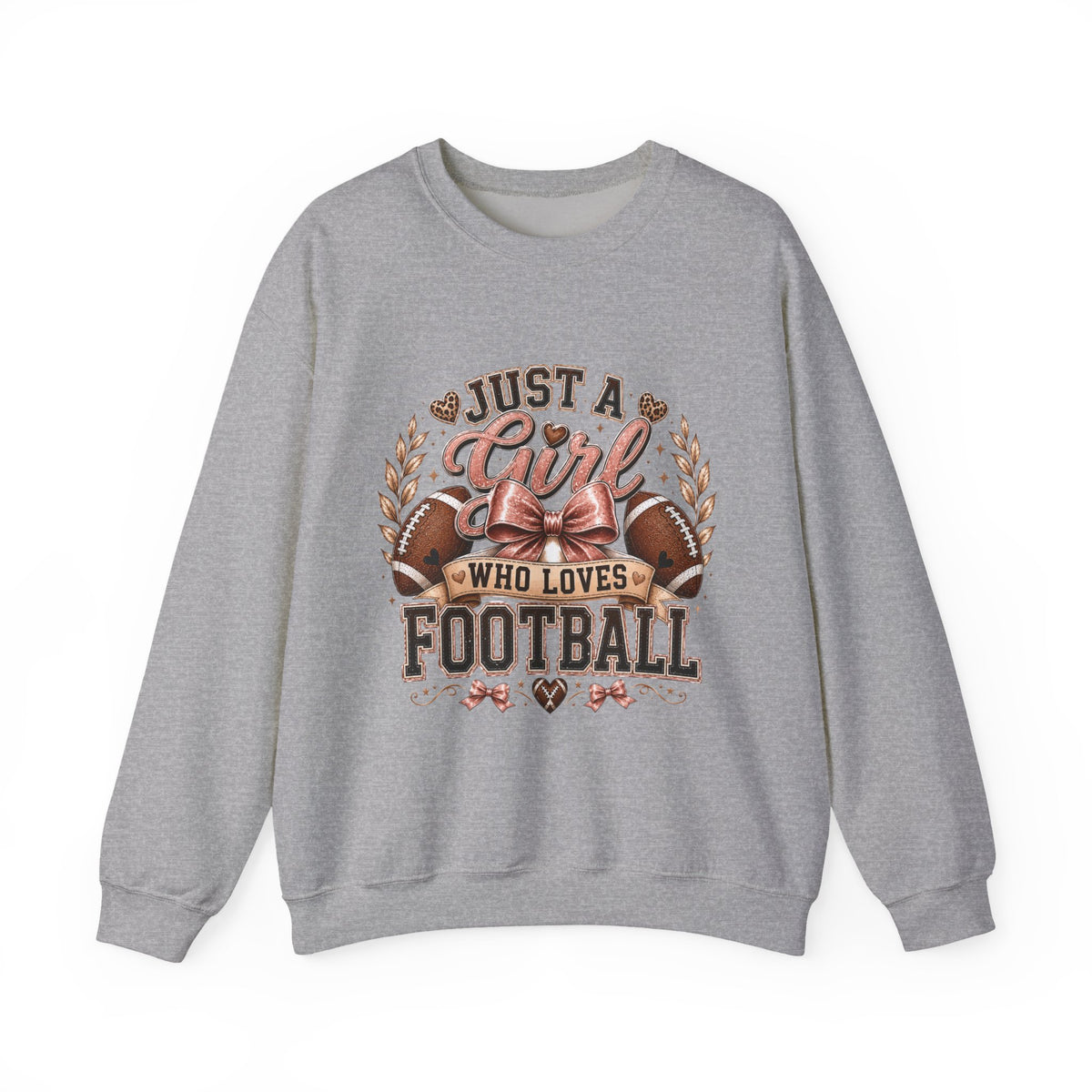 Crewneck Sweatshirt — "Just a Girl Who Loves Football" Graphic