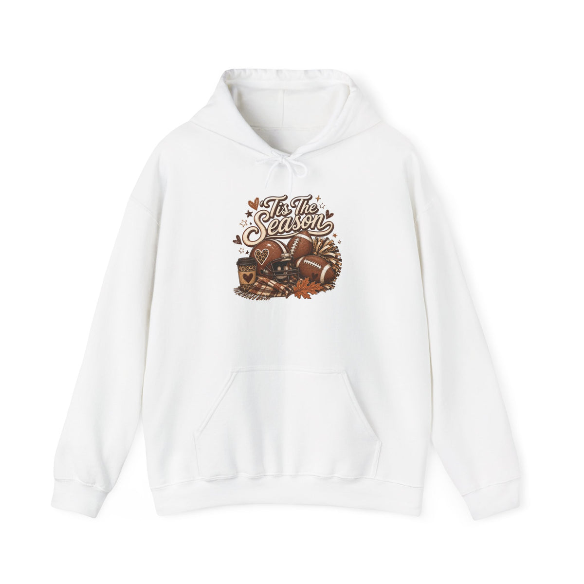 Hoodie — "Tis The Season" Cozy Autumn Football & Pumpkin Hoodie