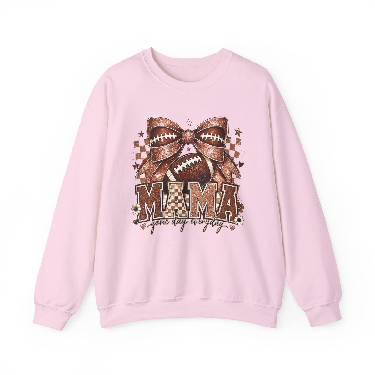 Mama Football Crewneck Sweatshirt — "Mama Game Day" Cozy Mom Football Tee