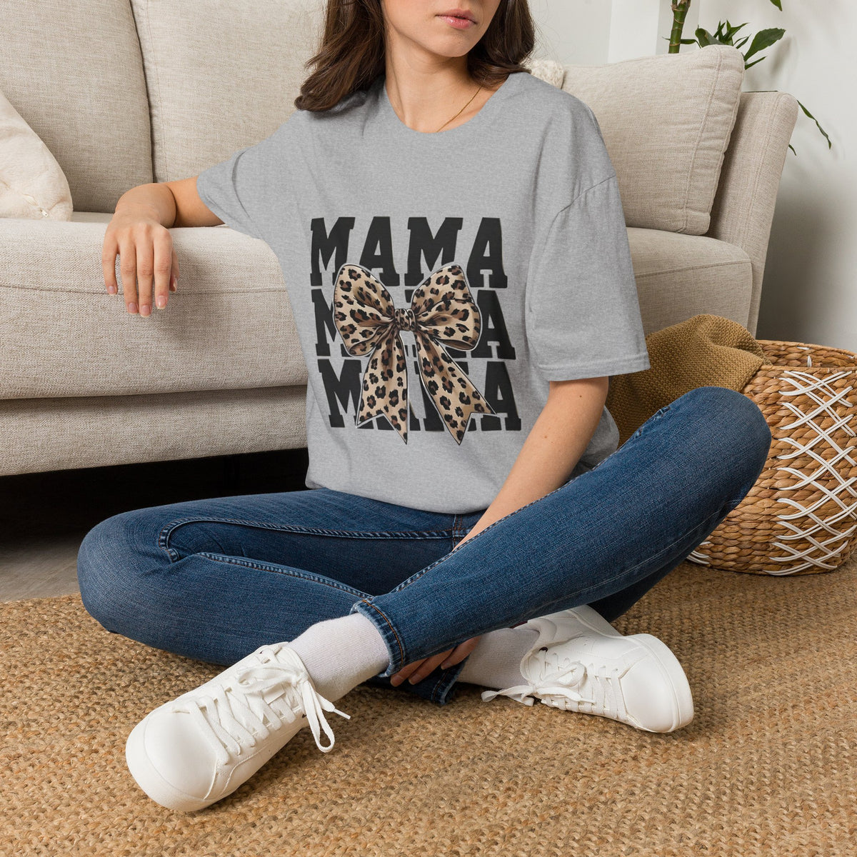 Mama Leopard Bow T-Shirt