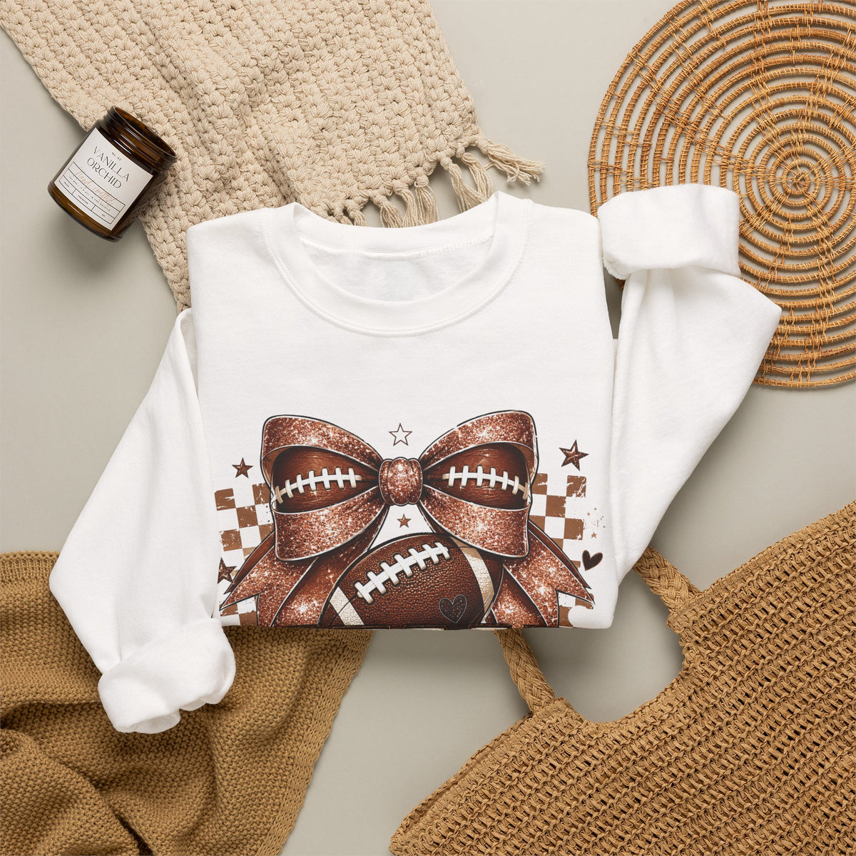 Mama Football Crewneck Sweatshirt — "Mama Game Day" Cozy Mom Football Tee