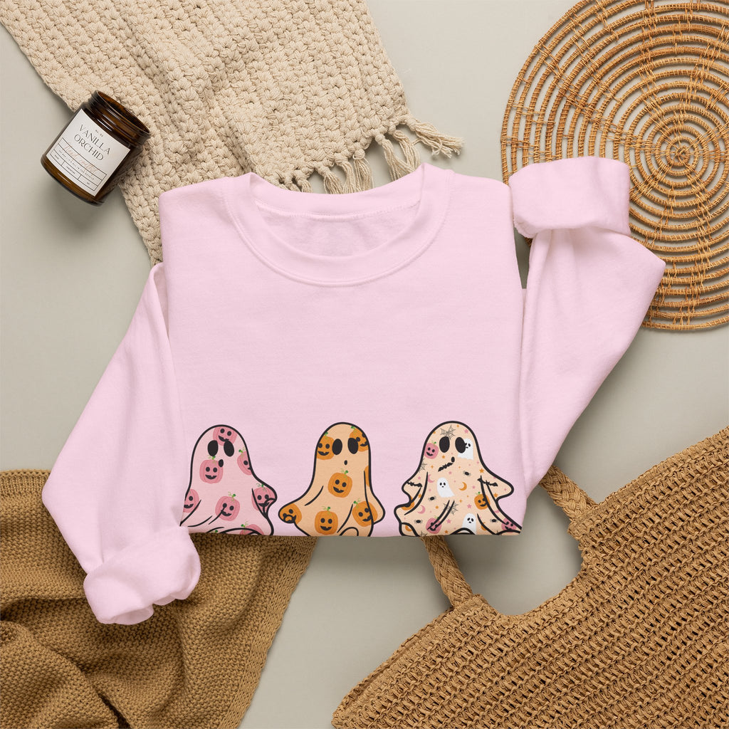 Sweatshirt — Cute Watercolor Ghosts “Spooky Season” Crewneck