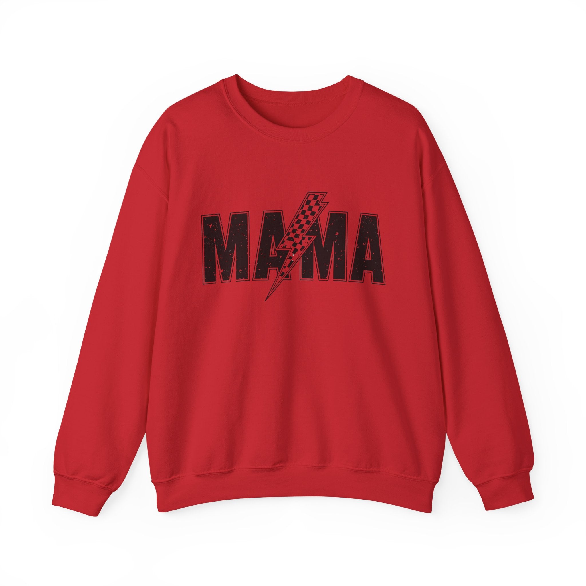 Mama Lightning Bolt Crewneck Sweatshirt — Vintage Rockstar Mom Pullover