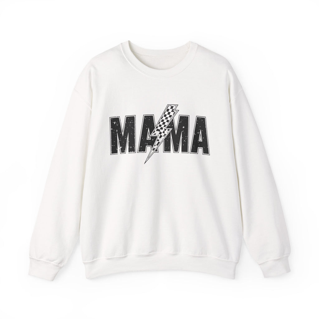 Mama Lightning Bolt Crewneck Sweatshirt — Vintage Rockstar Mom Pullover
