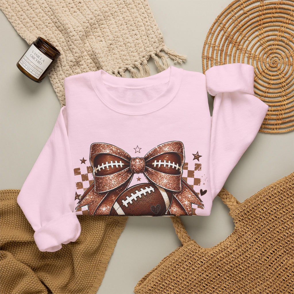 Mama Football Crewneck Sweatshirt — "Mama Game Day" Cozy Mom Football Tee