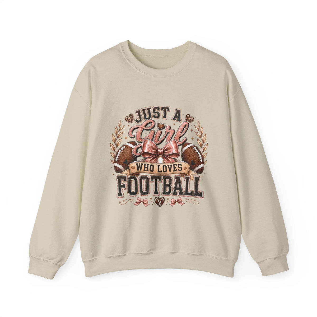 Crewneck Sweatshirt — "Just a Girl Who Loves Football" Graphic