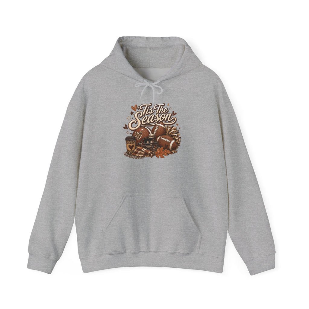 Hoodie — "Tis The Season" Cozy Autumn Football & Pumpkin Hoodie