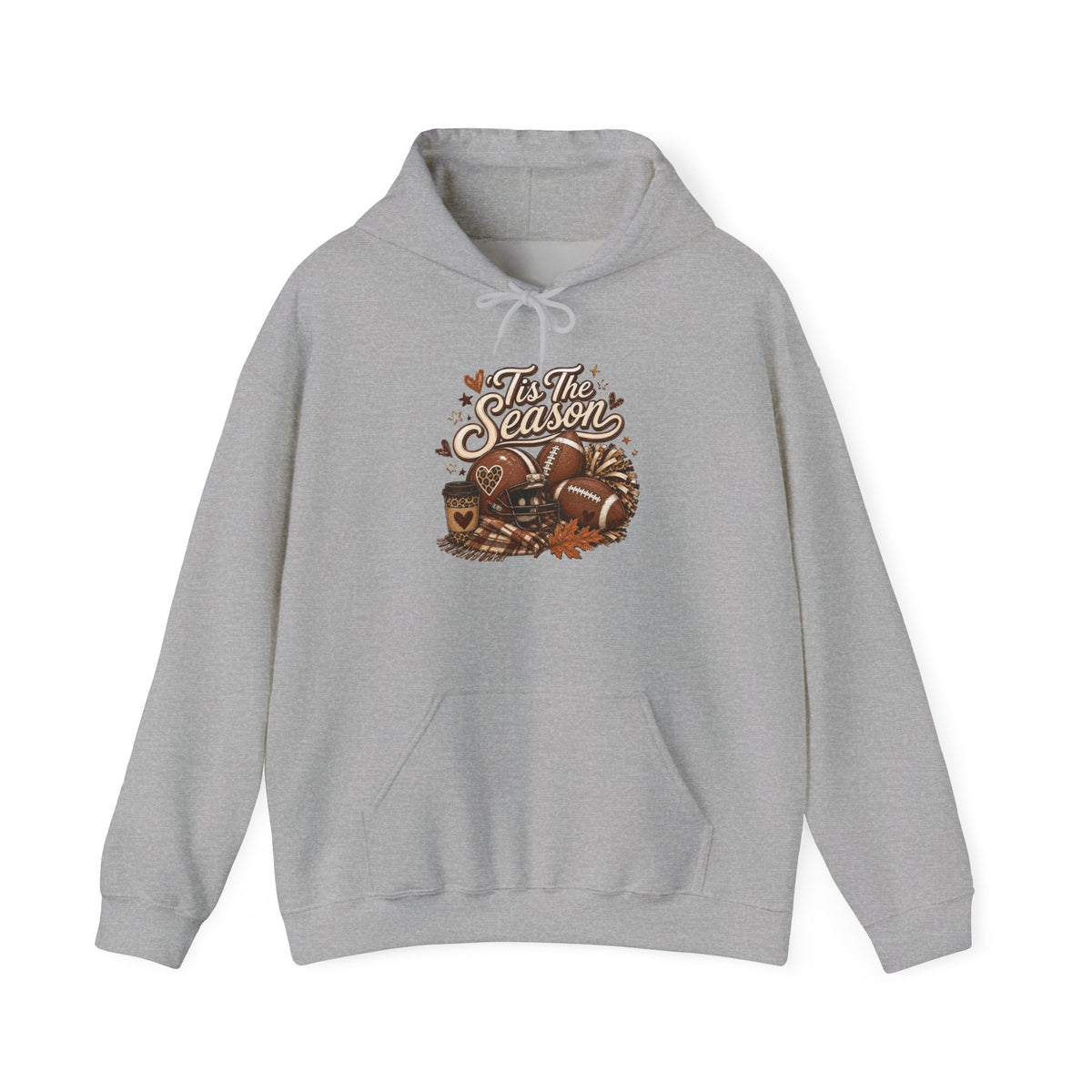 Hoodie — "Tis The Season" Cozy Autumn Football & Pumpkin Hoodie