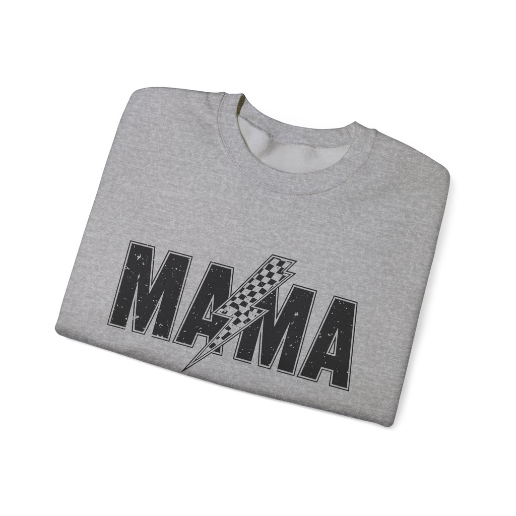 Mama Lightning Bolt Crewneck Sweatshirt — Vintage Rockstar Mom Pullover
