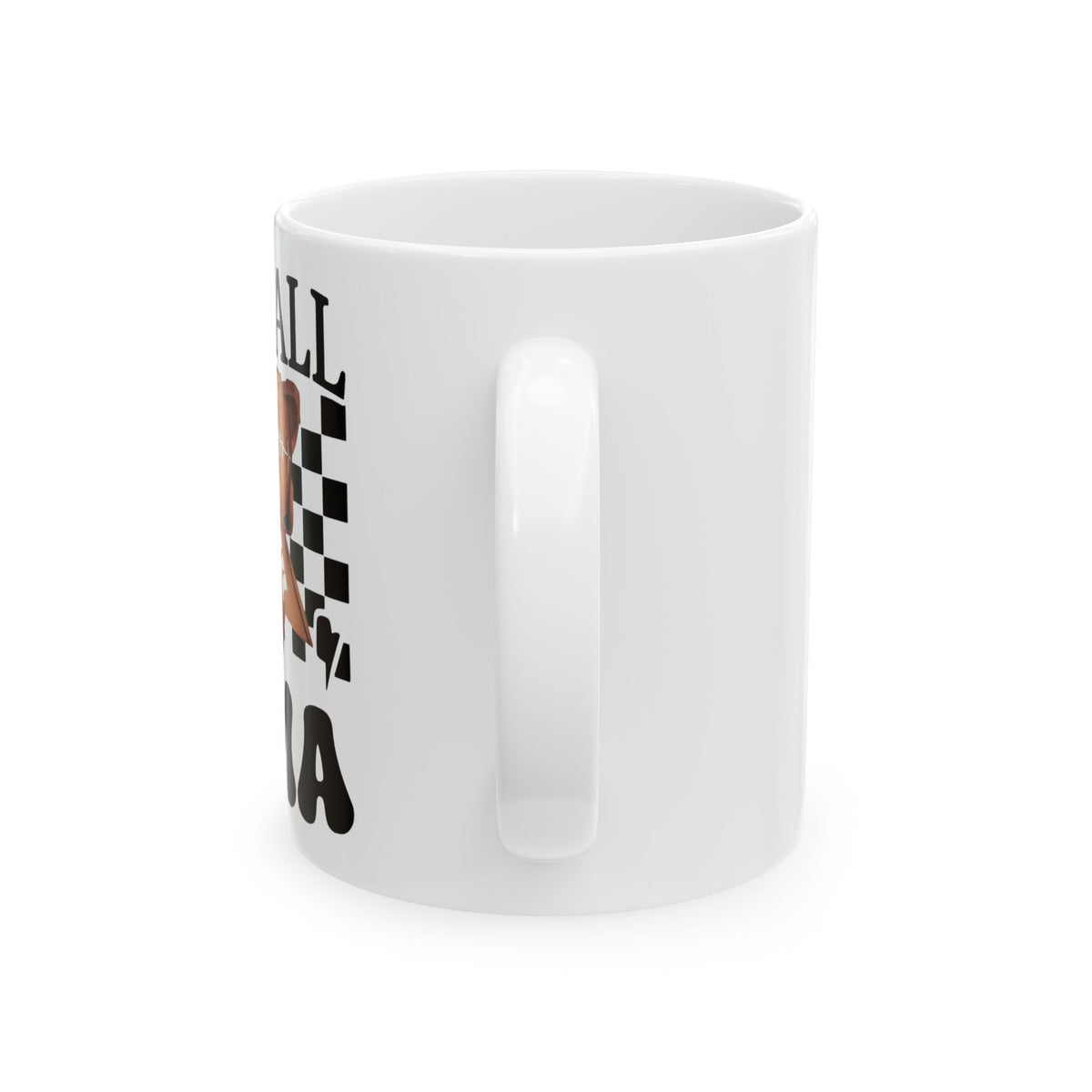 Football Mama Ceramic Mug – “Football Mama” Checkered Design (11oz & 15oz)