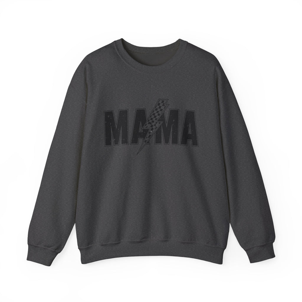 Mama Lightning Bolt Crewneck Sweatshirt — Vintage Rockstar Mom Pullover