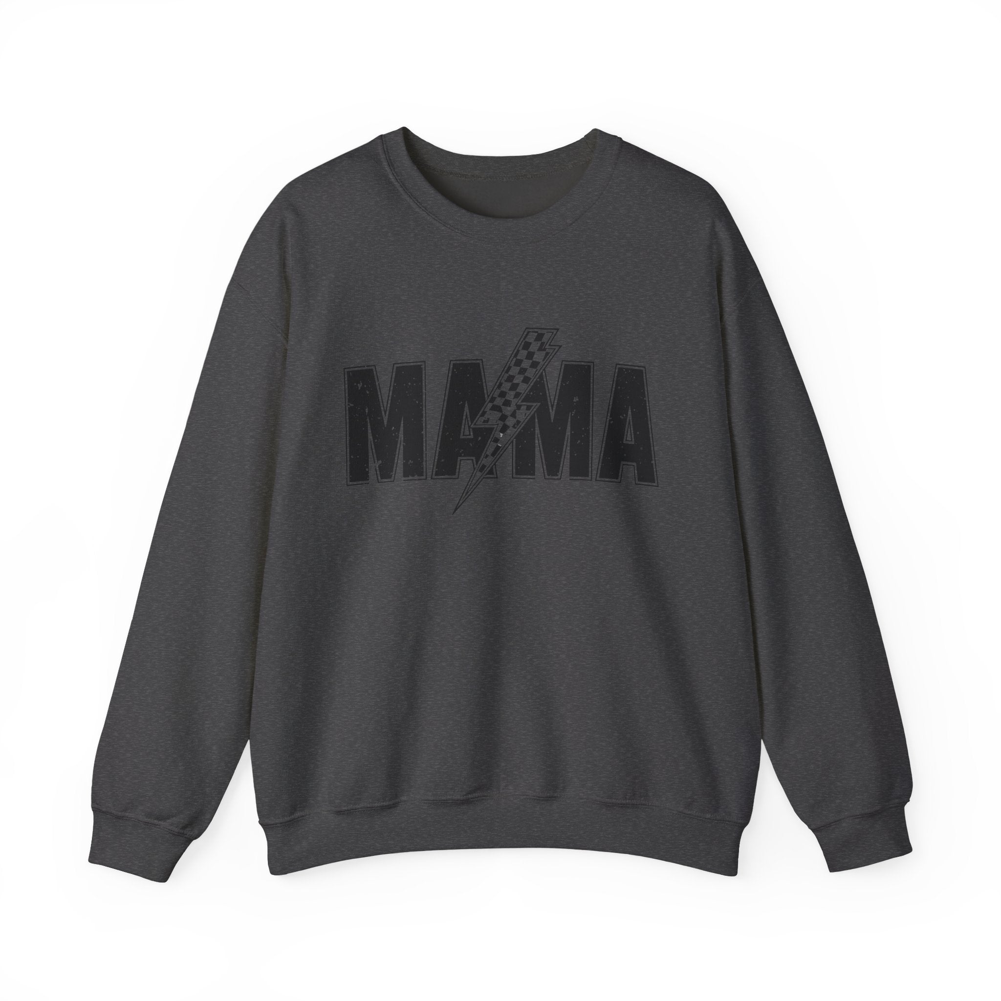 Mama Lightning Bolt Crewneck Sweatshirt — Vintage Rockstar Mom Pullover