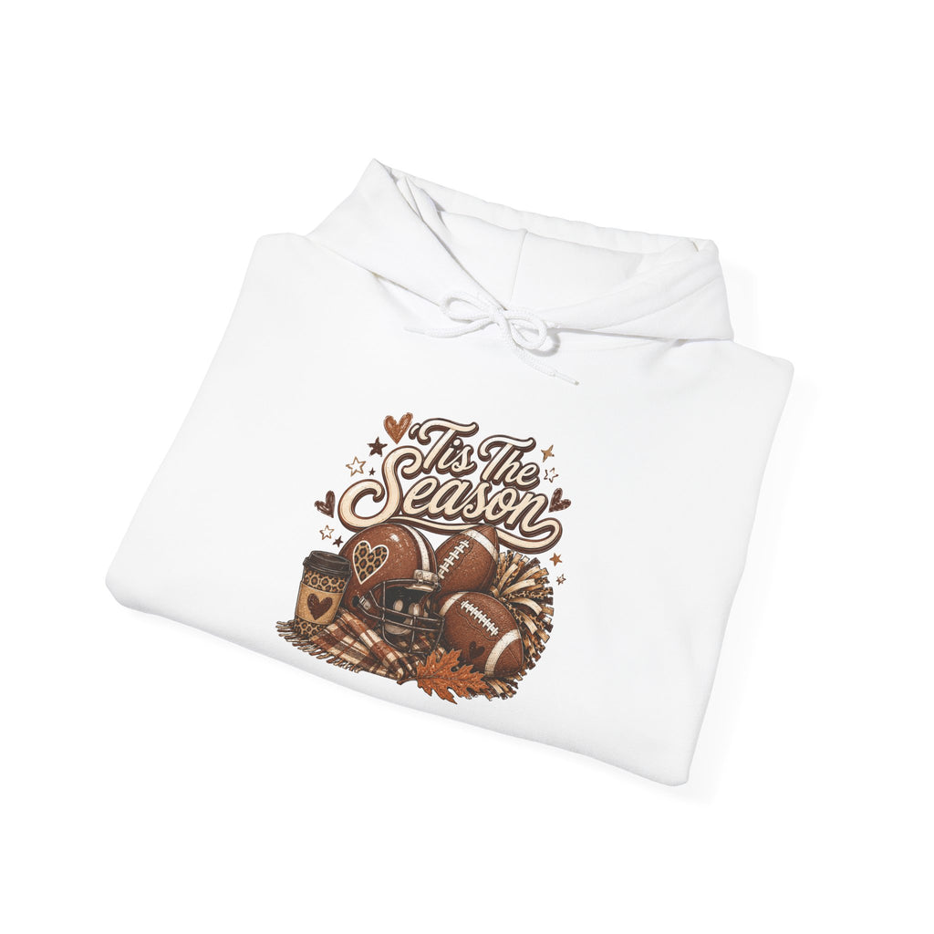 Hoodie — "Tis The Season" Cozy Autumn Football & Pumpkin Hoodie
