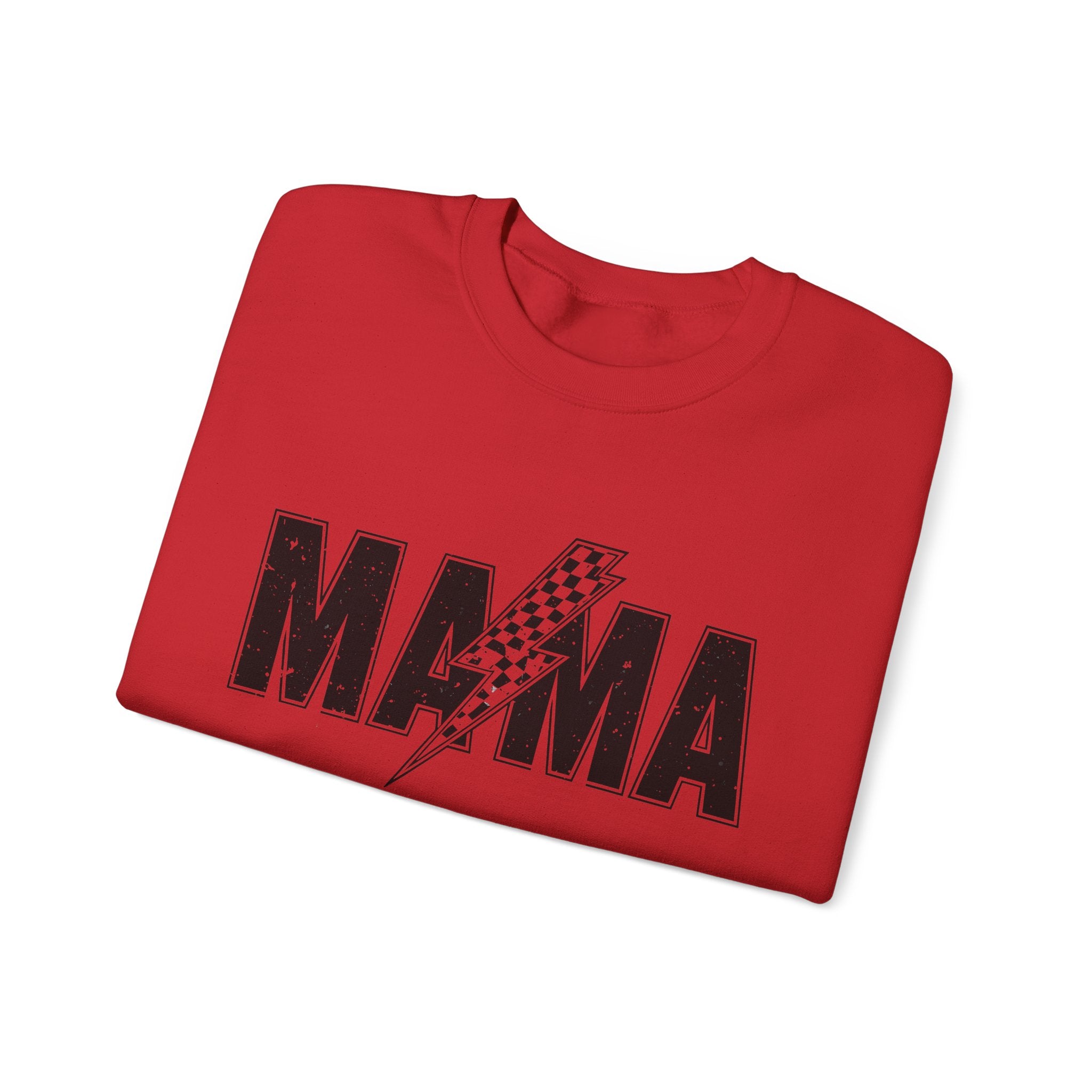 Mama Lightning Bolt Crewneck Sweatshirt — Vintage Rockstar Mom Pullover