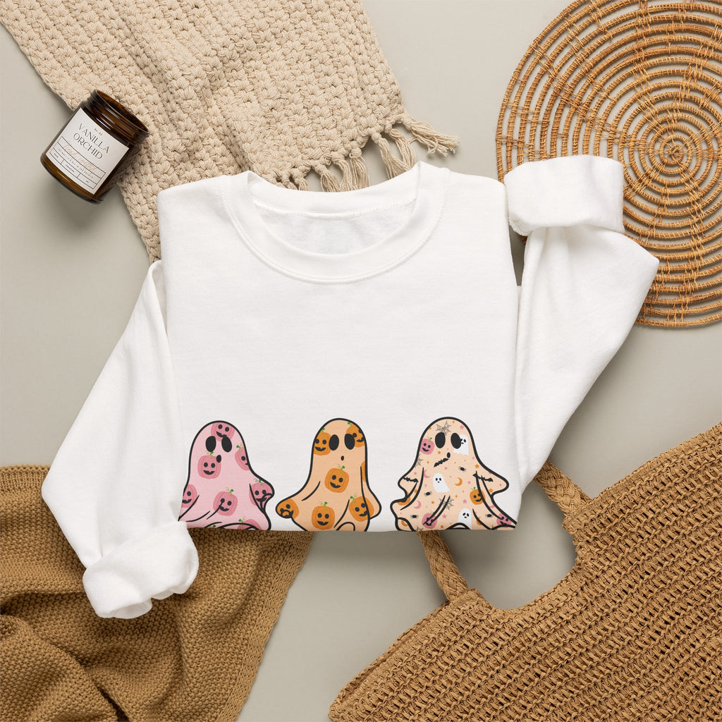 Sweatshirt — Cute Watercolor Ghosts “Spooky Season” Crewneck