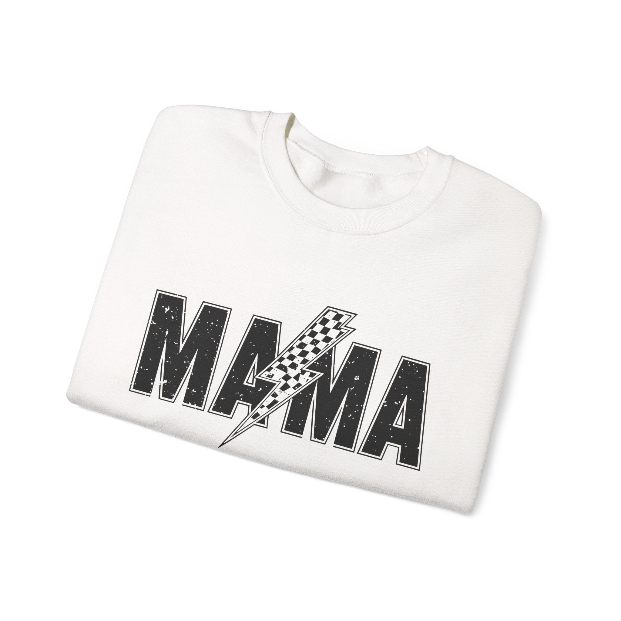Mama Lightning Bolt Crewneck Sweatshirt — Vintage Rockstar Mom Pullover