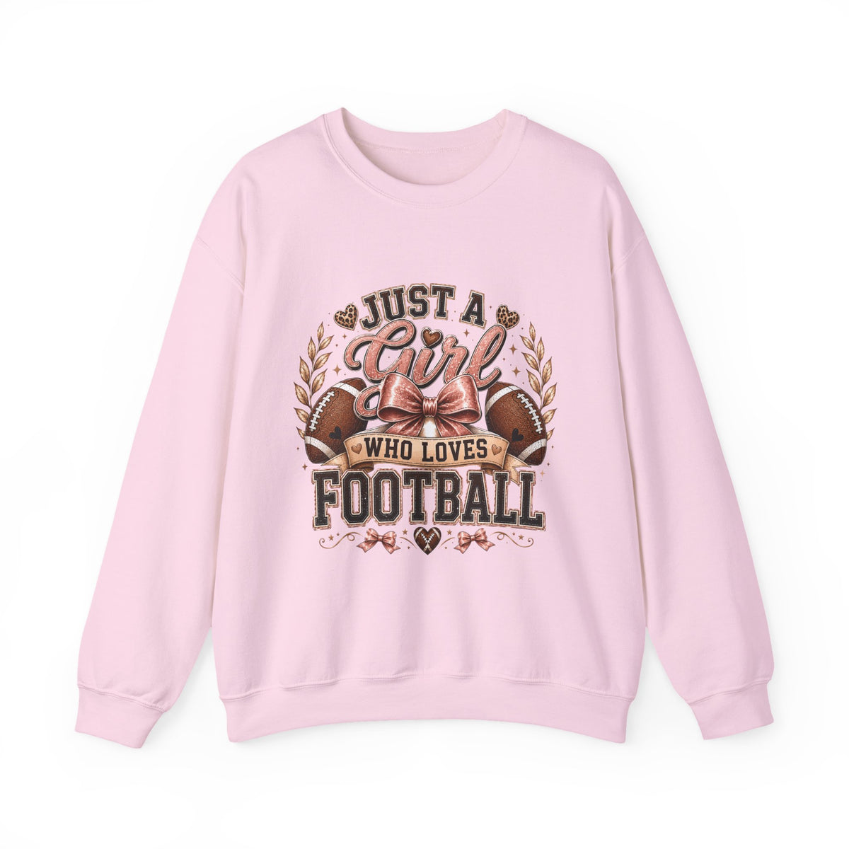 Crewneck Sweatshirt — "Just a Girl Who Loves Football" Graphic
