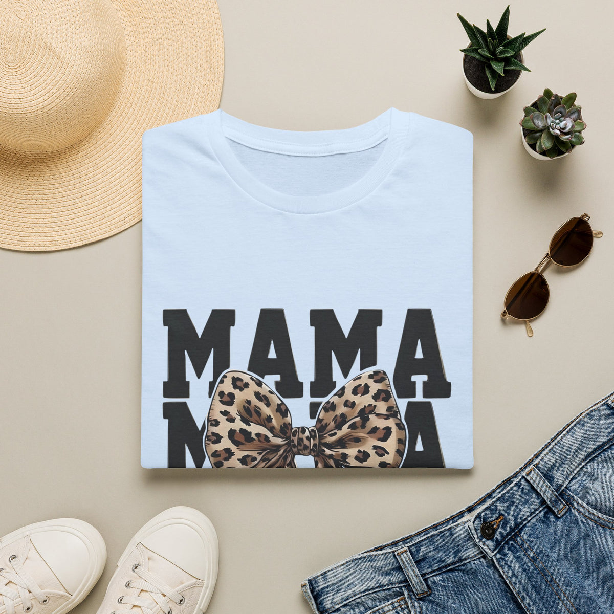 Mama Leopard Bow T-Shirt