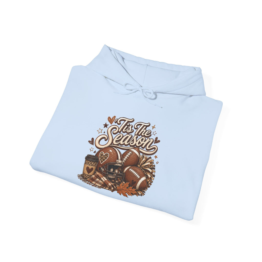 Hoodie — "Tis The Season" Cozy Autumn Football & Pumpkin Hoodie