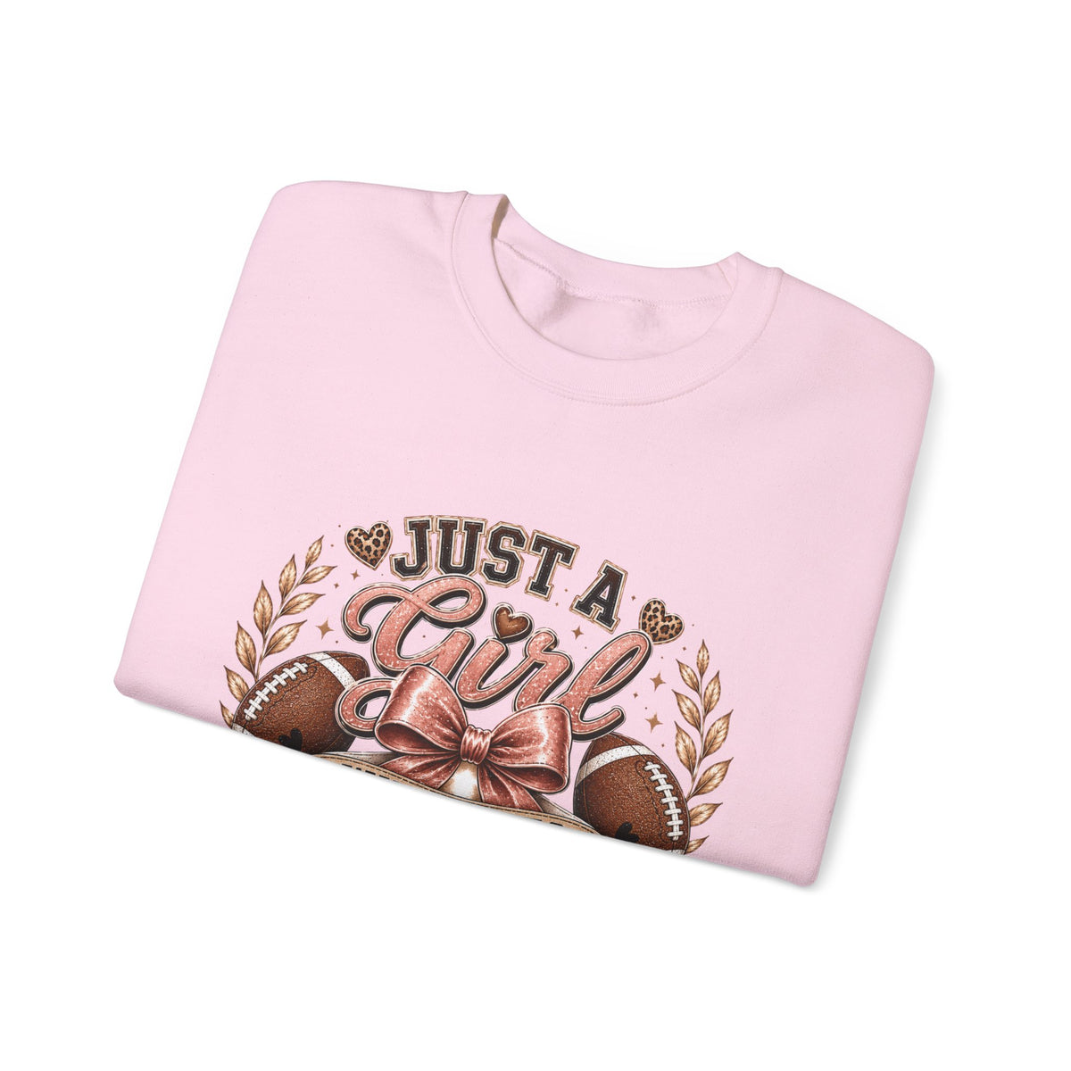 Crewneck Sweatshirt — "Just a Girl Who Loves Football" Graphic