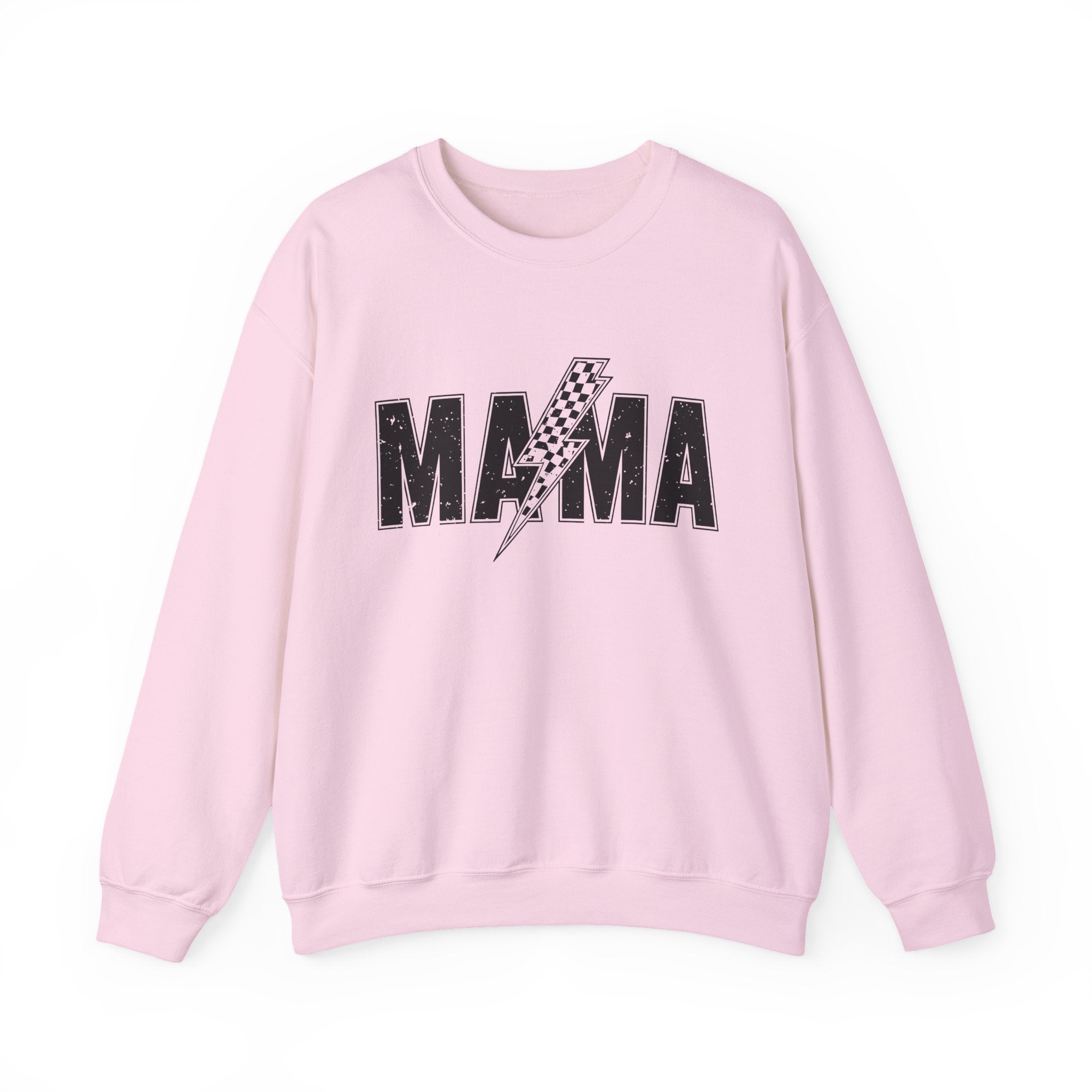 Mama Lightning Bolt Crewneck Sweatshirt — Vintage Rockstar Mom Pullover