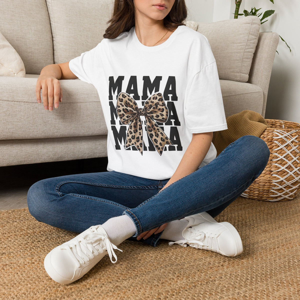 Mama Leopard Bow T-Shirt