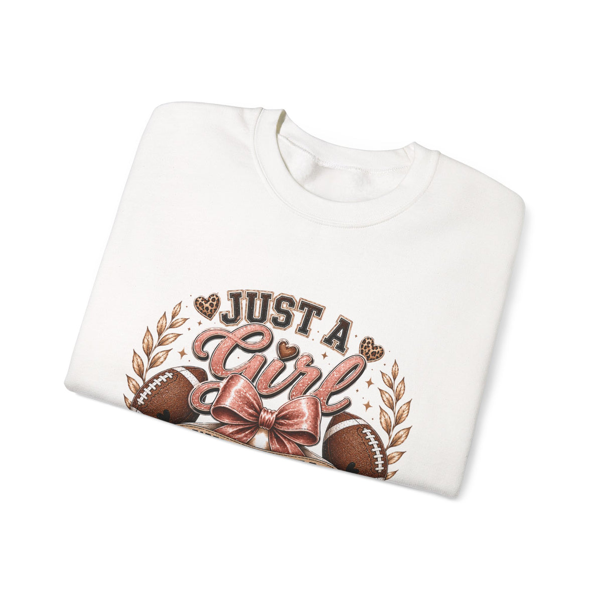 Crewneck Sweatshirt — "Just a Girl Who Loves Football" Graphic