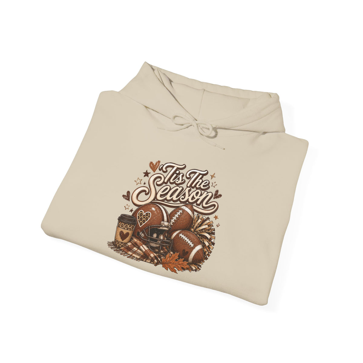 Hoodie — "Tis The Season" Cozy Autumn Football & Pumpkin Hoodie