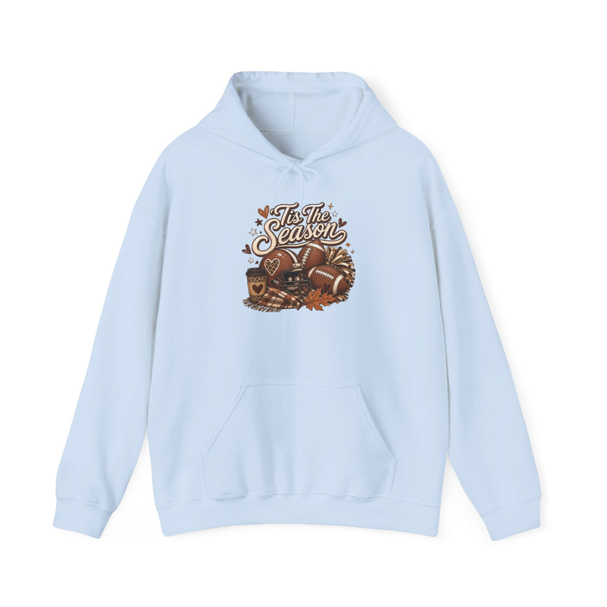 Hoodie — "Tis The Season" Cozy Autumn Football & Pumpkin Hoodie
