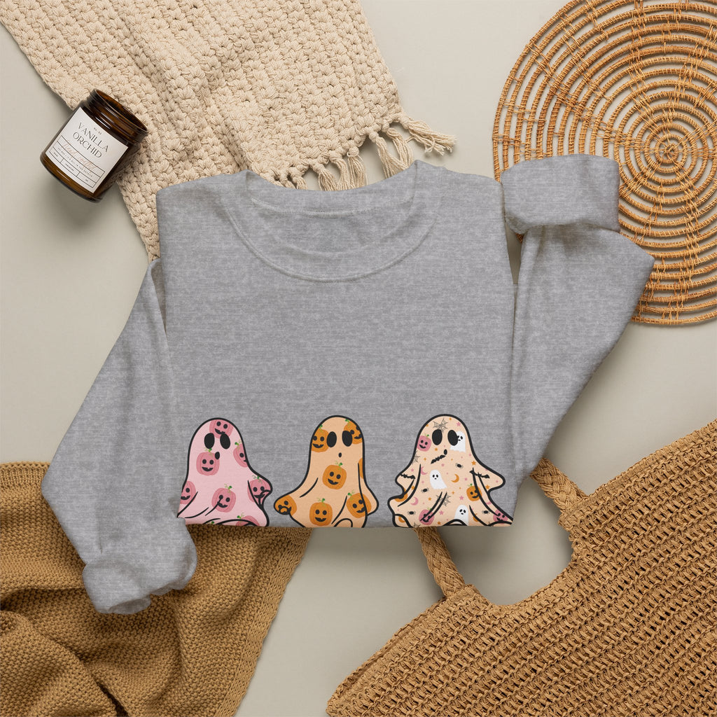 Sweatshirt — Cute Watercolor Ghosts “Spooky Season” Crewneck
