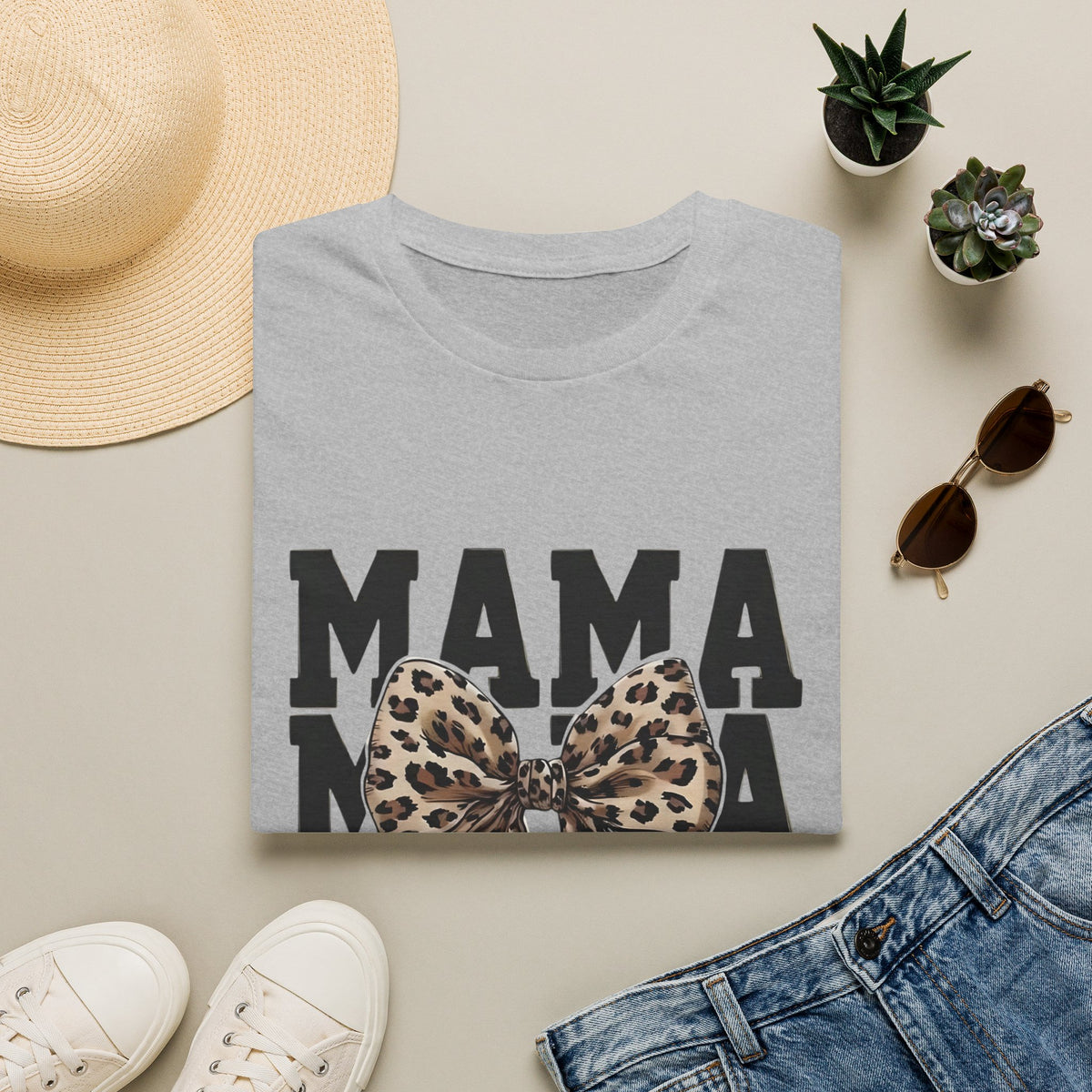 Mama Leopard Bow T-Shirt