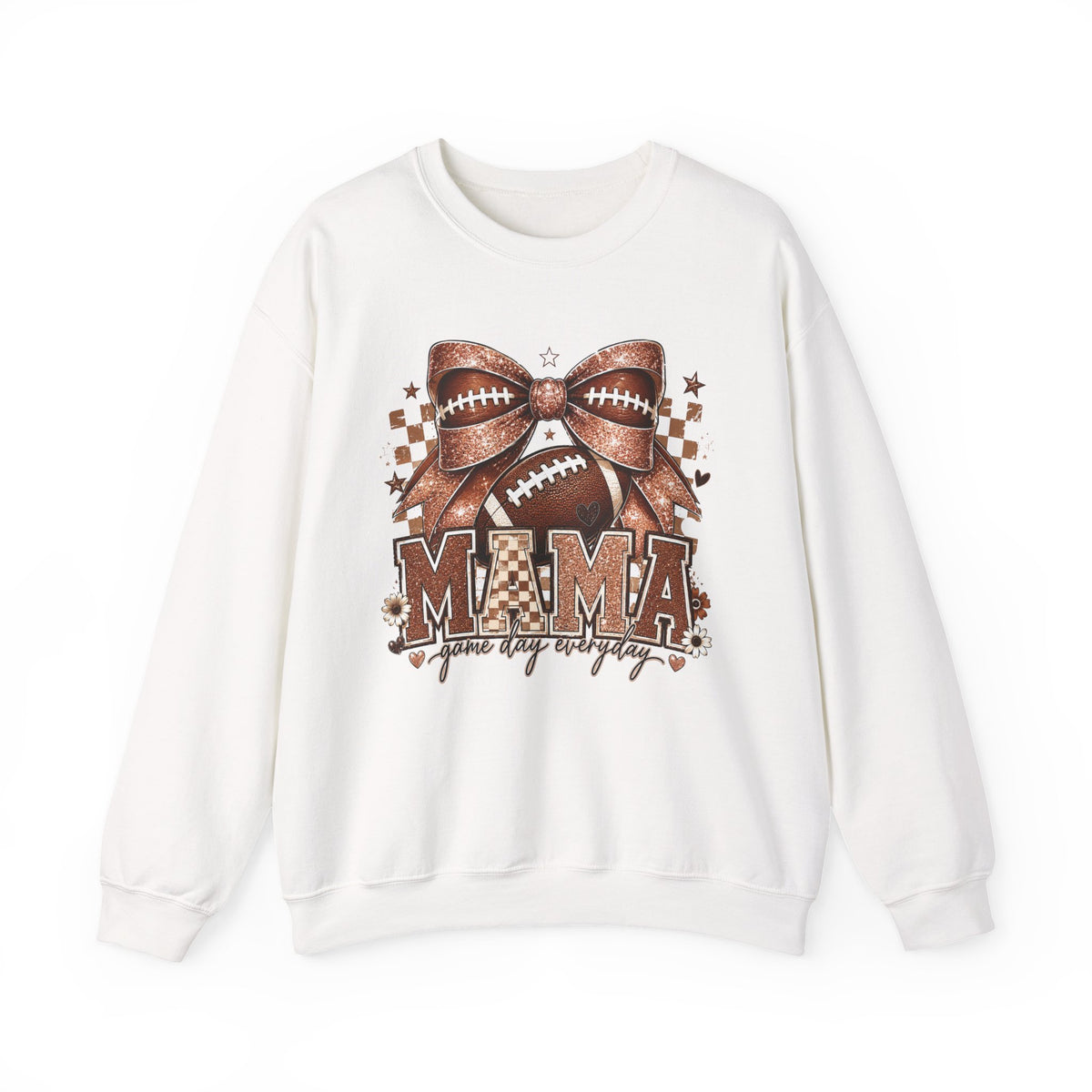 Mama Football Crewneck Sweatshirt — "Mama Game Day" Cozy Mom Football Tee