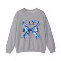 Mama Bow Sweatshirt — Floral Blue Ribbon Mom Crewneck