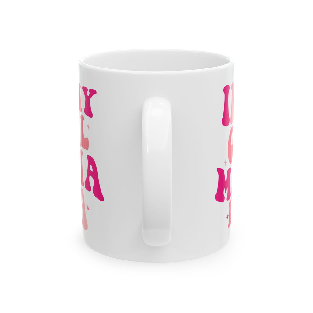 Inspirational Girl Mama Ceramic Mug — "In My Girl Mama Era" Pink Retro Coffee Cup