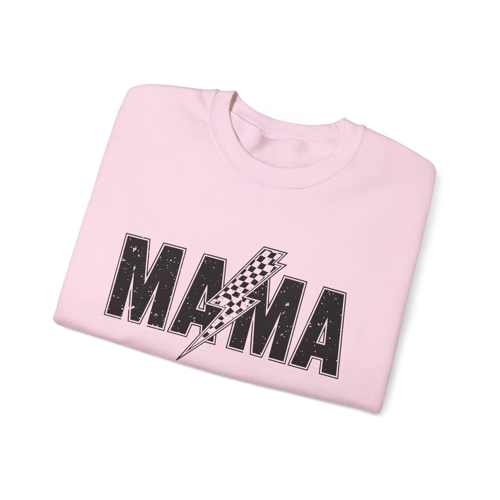 Mama Lightning Bolt Crewneck Sweatshirt — Vintage Rockstar Mom Pullover