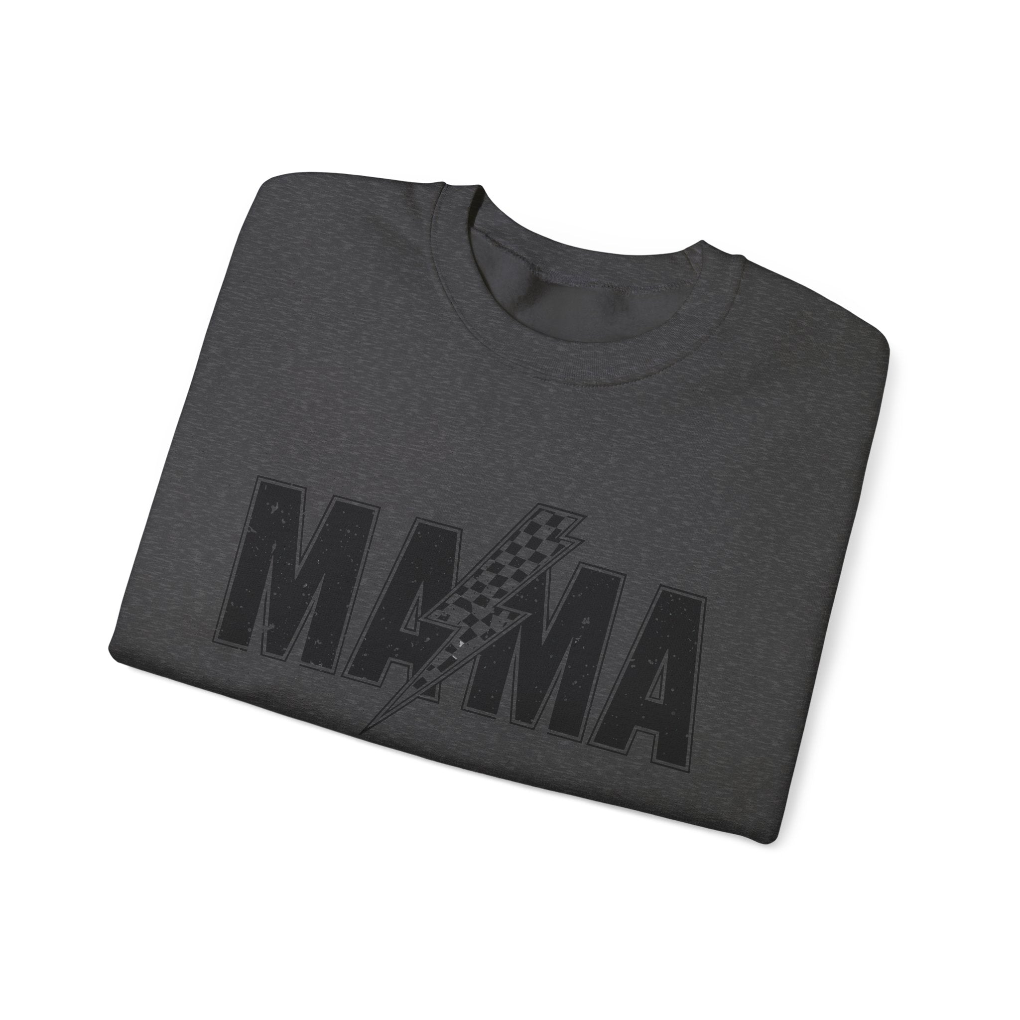 Mama Lightning Bolt Crewneck Sweatshirt — Vintage Rockstar Mom Pullover