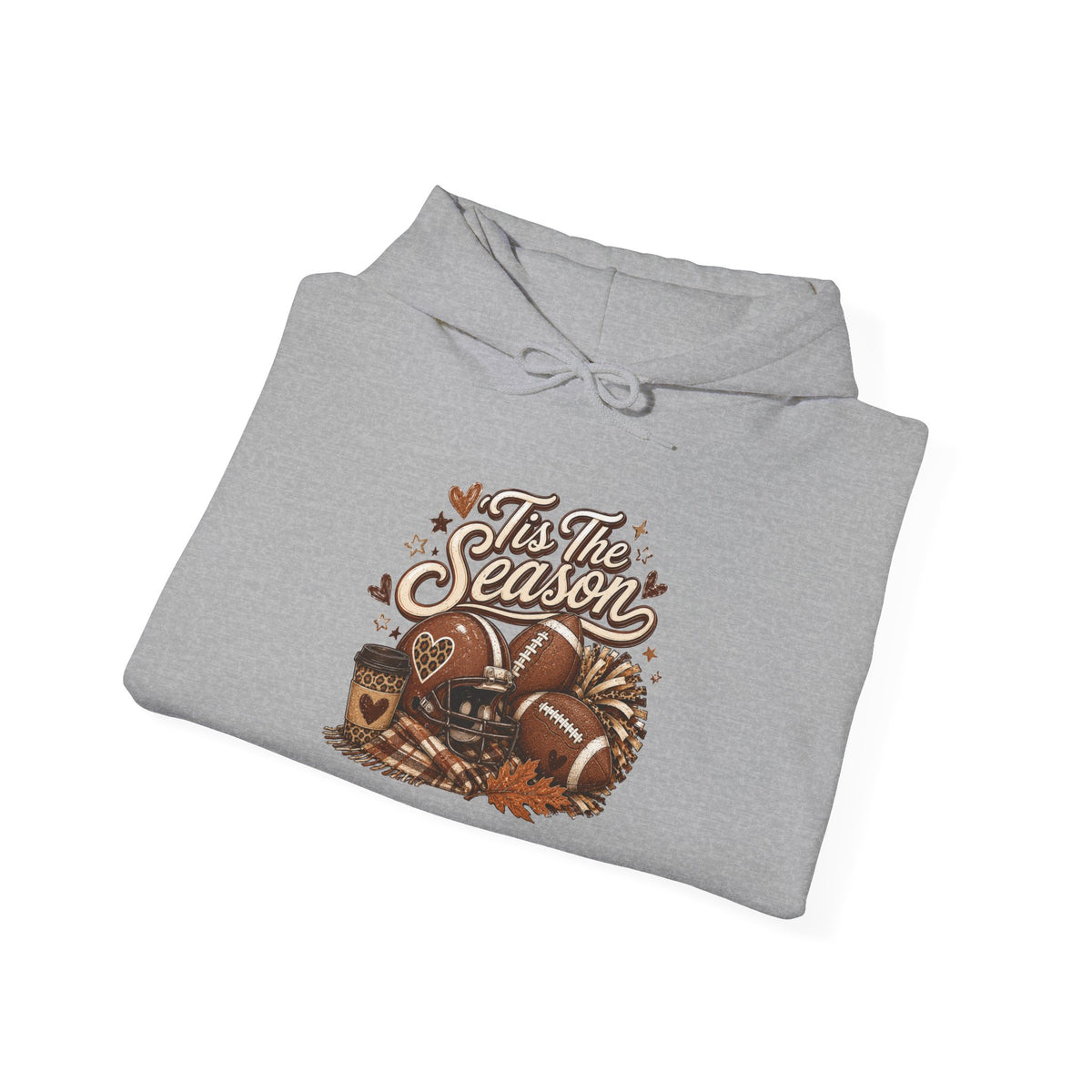 Hoodie — "Tis The Season" Cozy Autumn Football & Pumpkin Hoodie